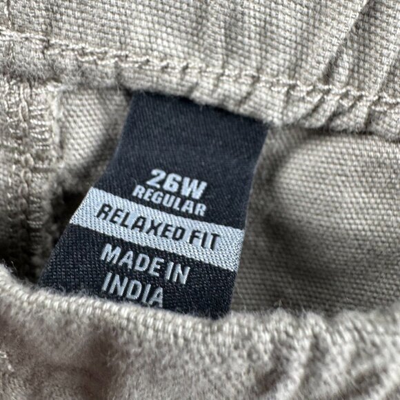 Carhartt Shorts Womens 26W Beige Relaxed Rugged Flex Canvas Carpenter Work NEW - Picture 4 of 9